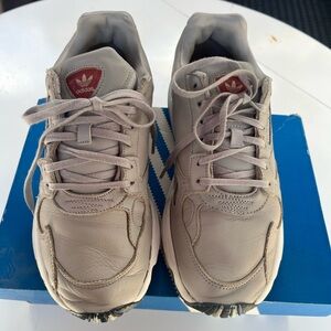 Adidas Cream Sneakers with Red Accents